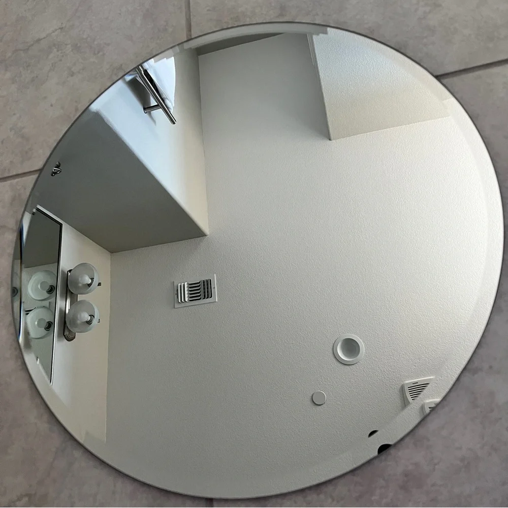 21 in Vintage Frameless Beveled‎ Round Wall Mirror